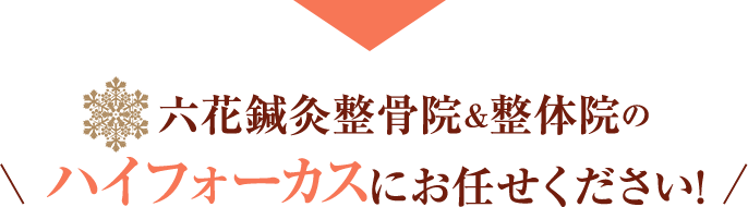 六花鍼灸整骨院&整体院のハイフォーカスにお任せください